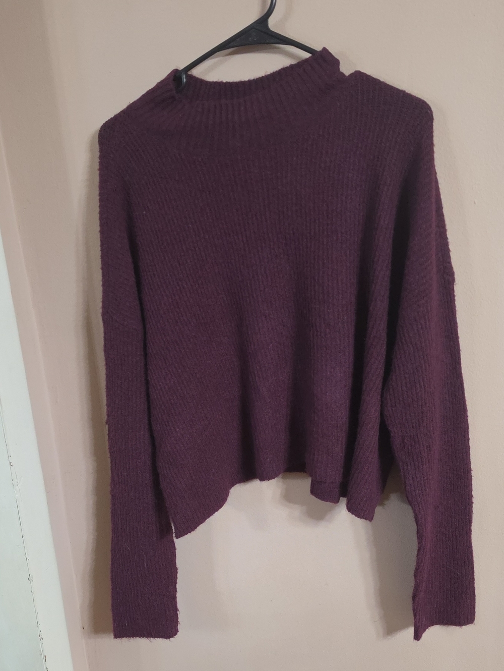 bp Ribbed Mock Neck Sweater - Plum/Berry